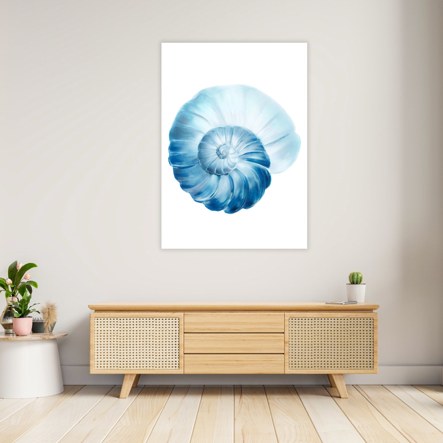 Hamptons Sea Shell Swirl Wall Art Canvas Print