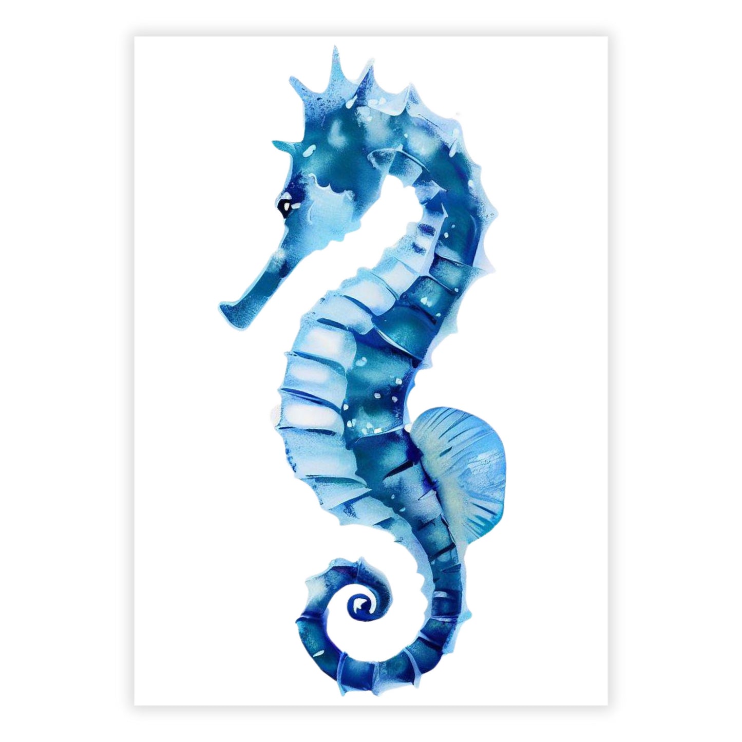 Hamptons Seahorse Wall Art Canvas Print