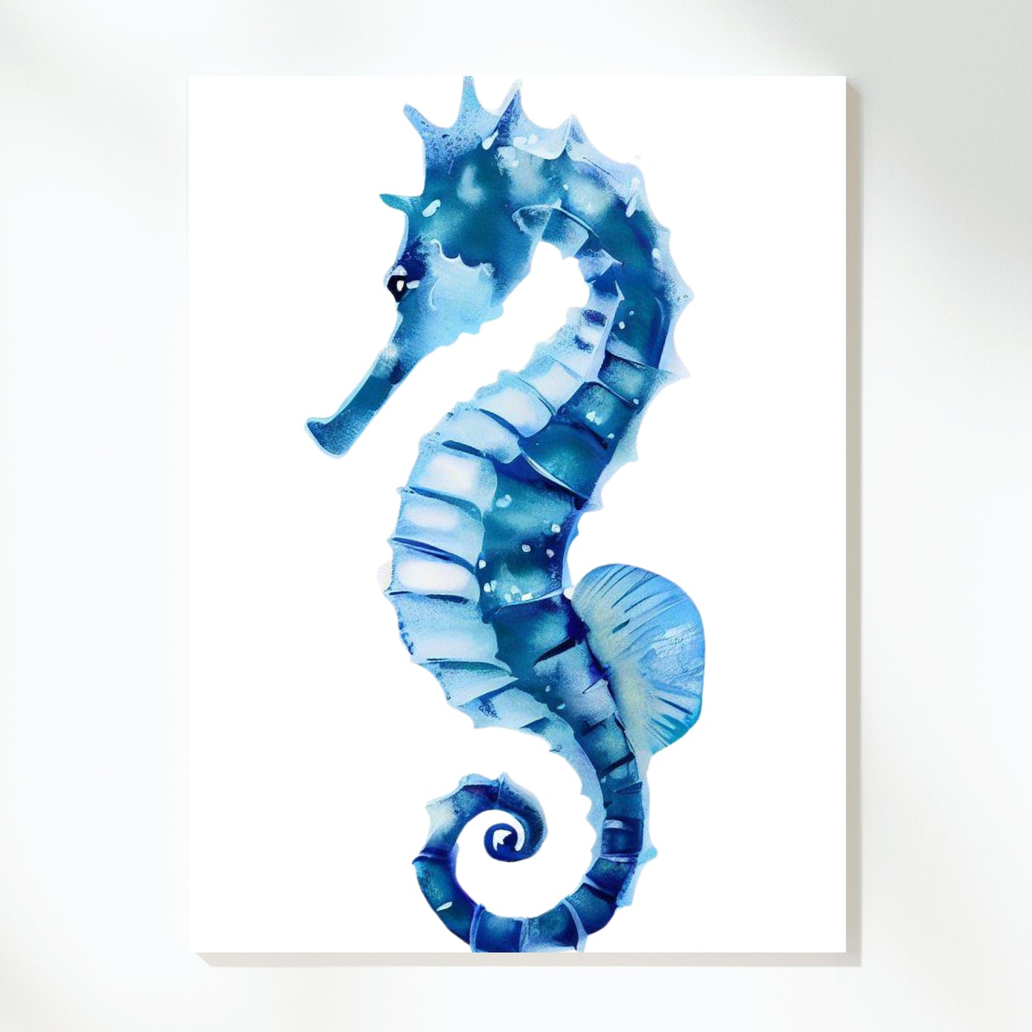 Hamptons Seahorse Wall Art Canvas Print