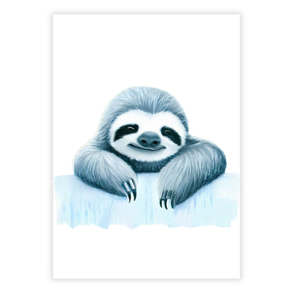 Hamptons Sloth Wall Art Canvas Print