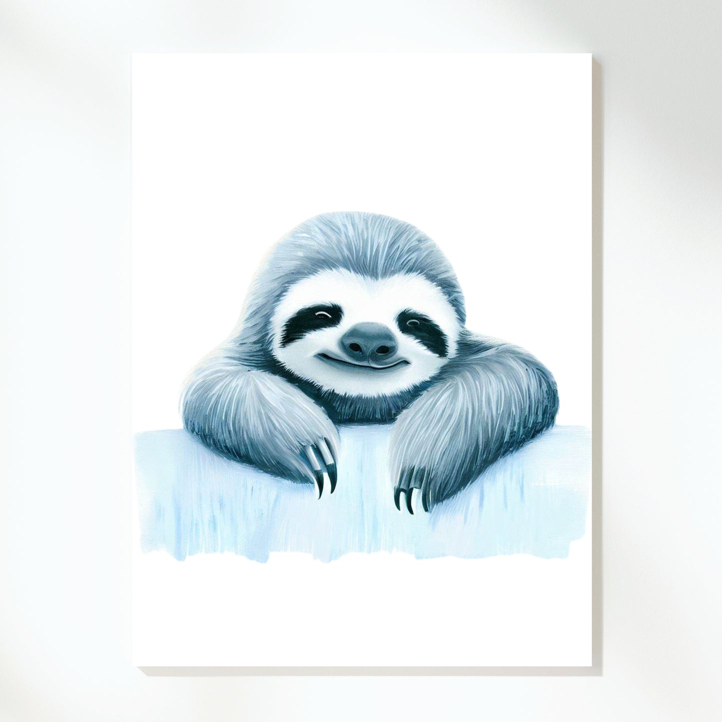 Hamptons Sloth Wall Art Canvas Print