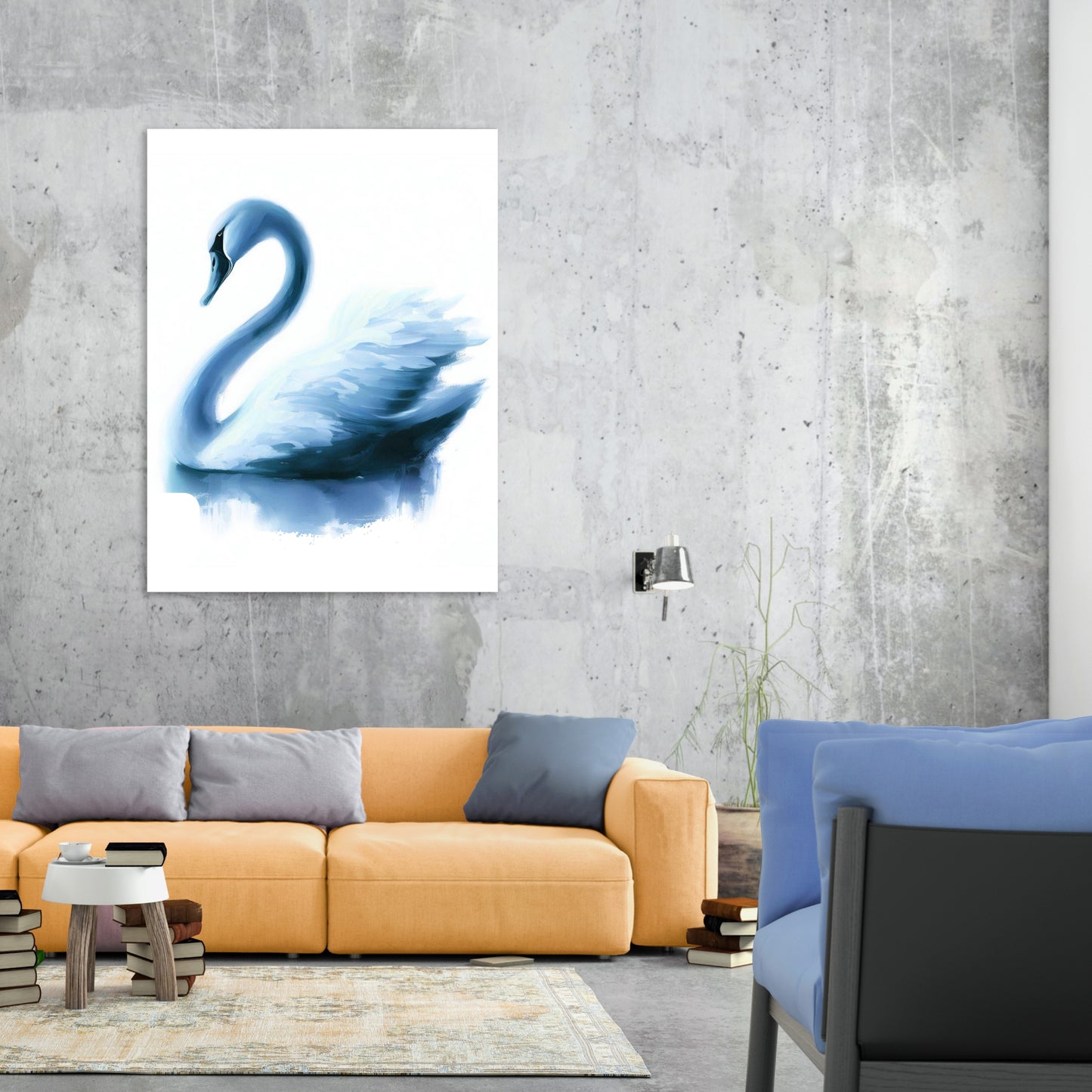 Hamptons Swan Wall Art Canvas Print