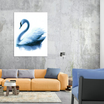 Hamptons Swan Wall Art Canvas Print