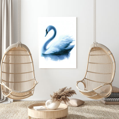 Hamptons Swan Wall Art Canvas Print