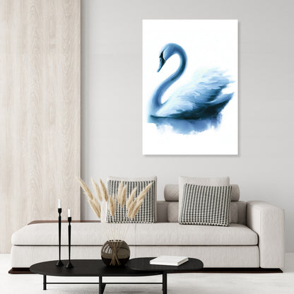 Hamptons Swan Wall Art Canvas Print