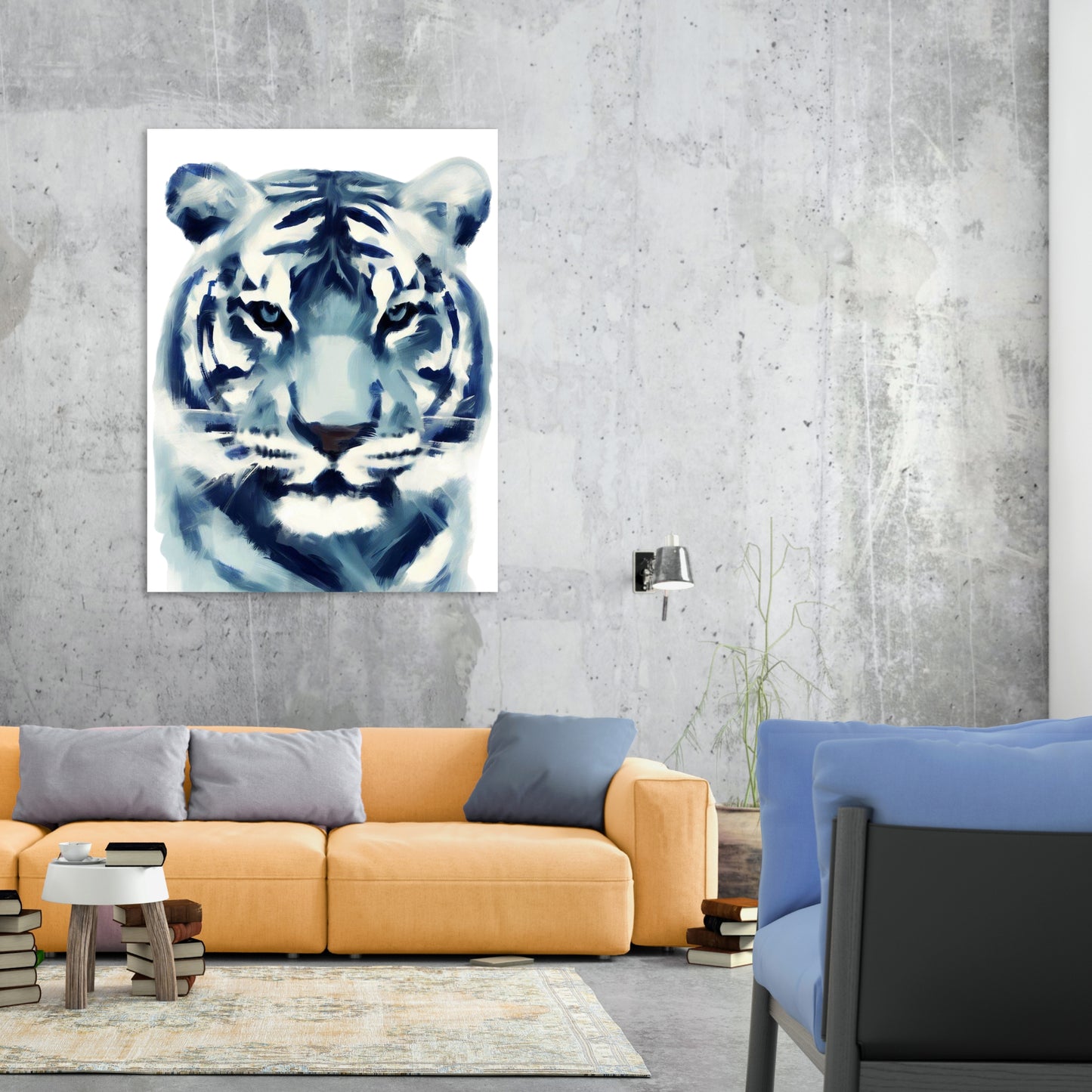 Hamptons Tiger Wall Art Canvas Print