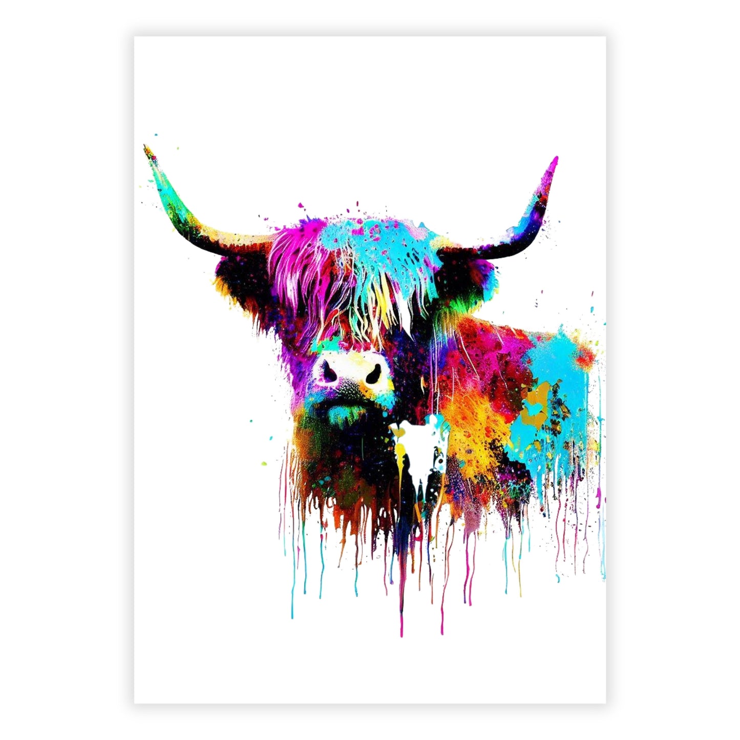 Highland Cow Love Wall Art Canvas Print