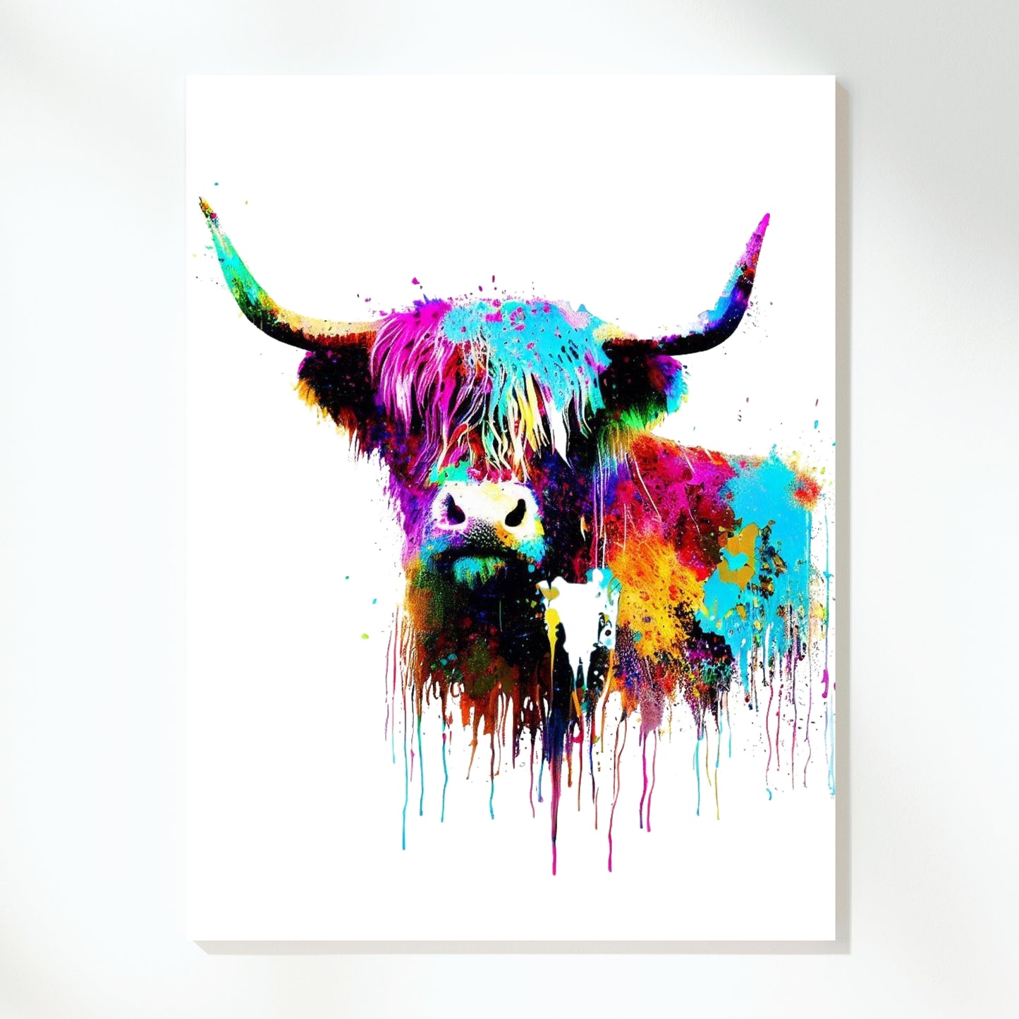 Highland Cow Love Wall Art Canvas Print