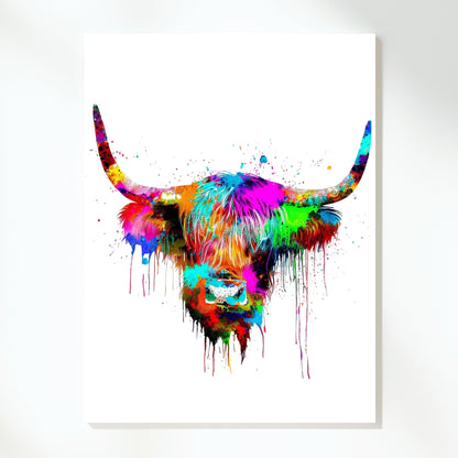 Highland Cow Wall Art Canvas Print