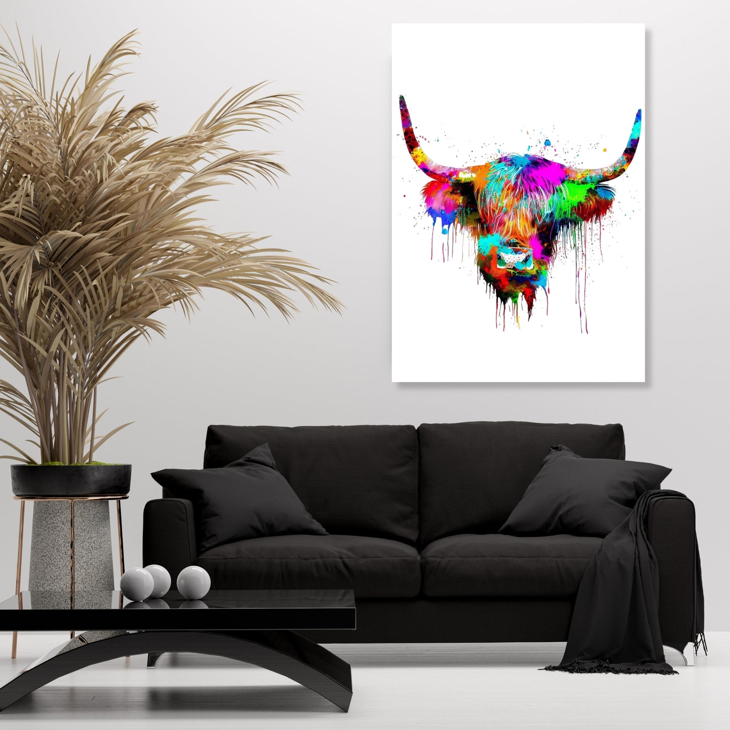 Highland Cow Wall Art Canvas Print