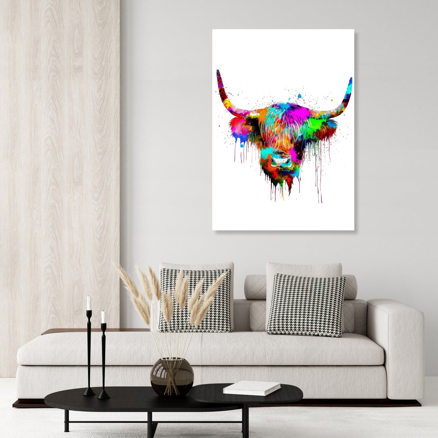 Highland Cow Wall Art Canvas Print