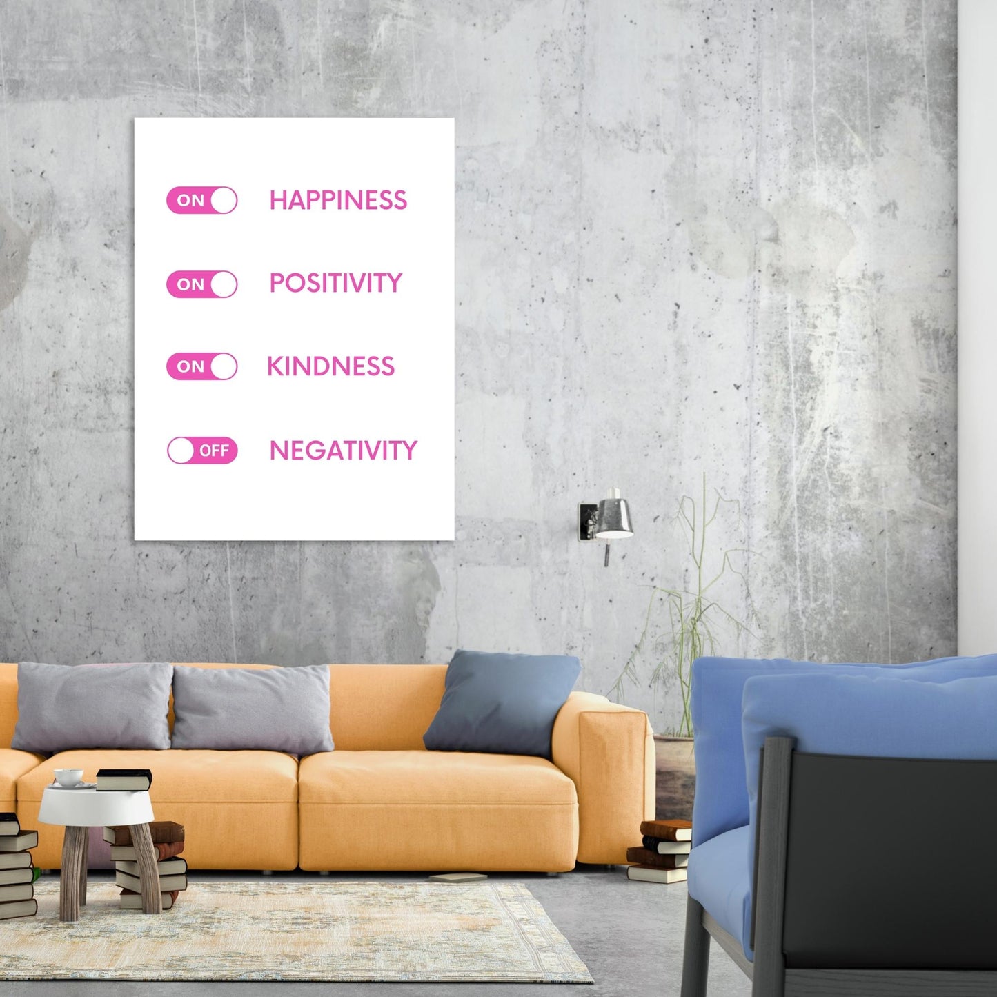 Happiness On Pink Wall Art Canvas Print