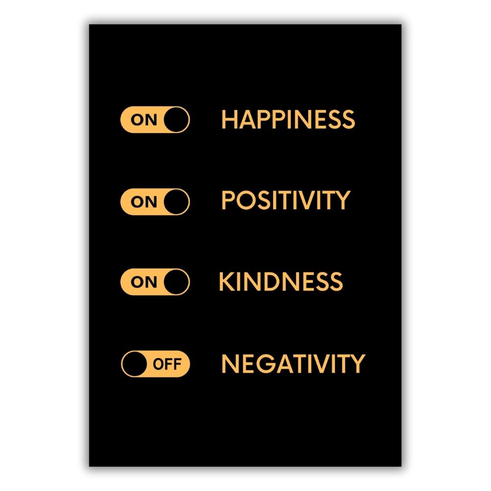 Happiness On Gold Wall Art Canvas Print