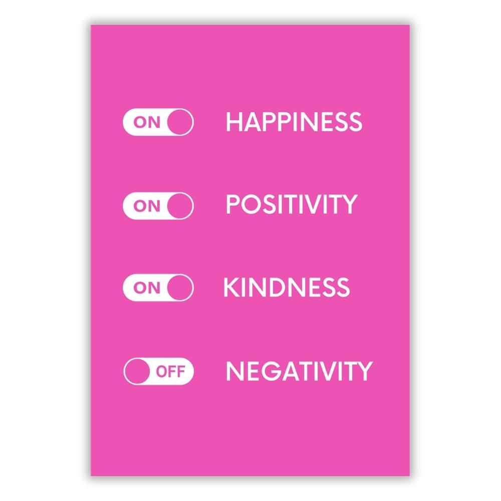 Happiness Pink Glow Wall Art Canvas Print