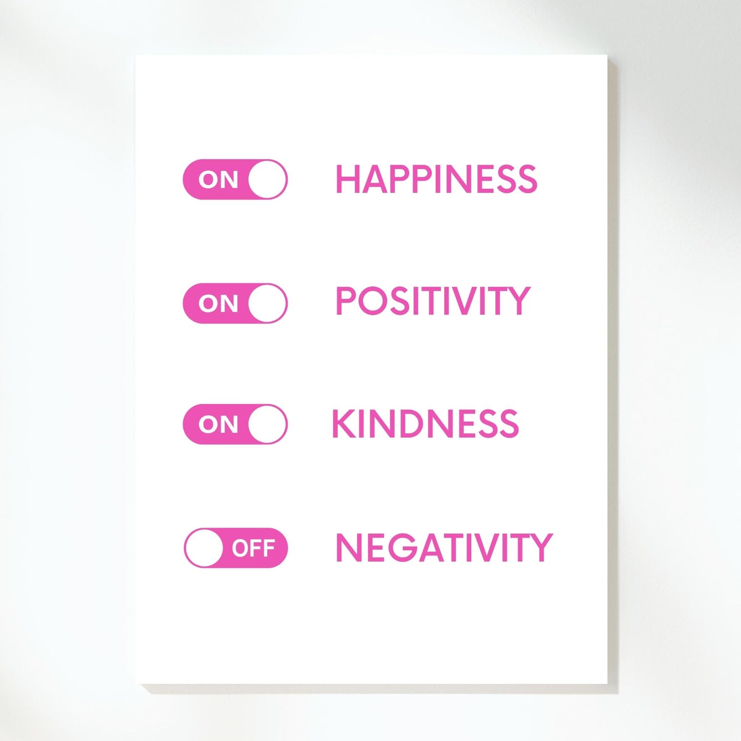 Happiness On Pink Wall Art Canvas Print