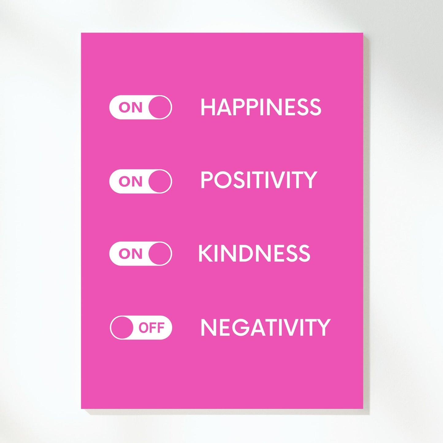 Happiness Pink Glow Wall Art Canvas Print