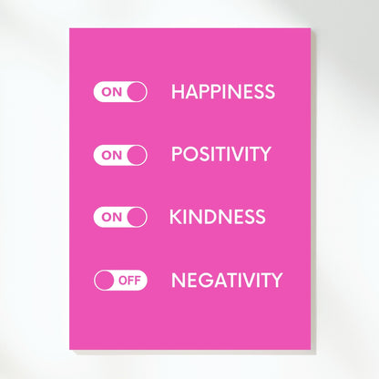 Happiness Pink Glow Wall Art Canvas Print