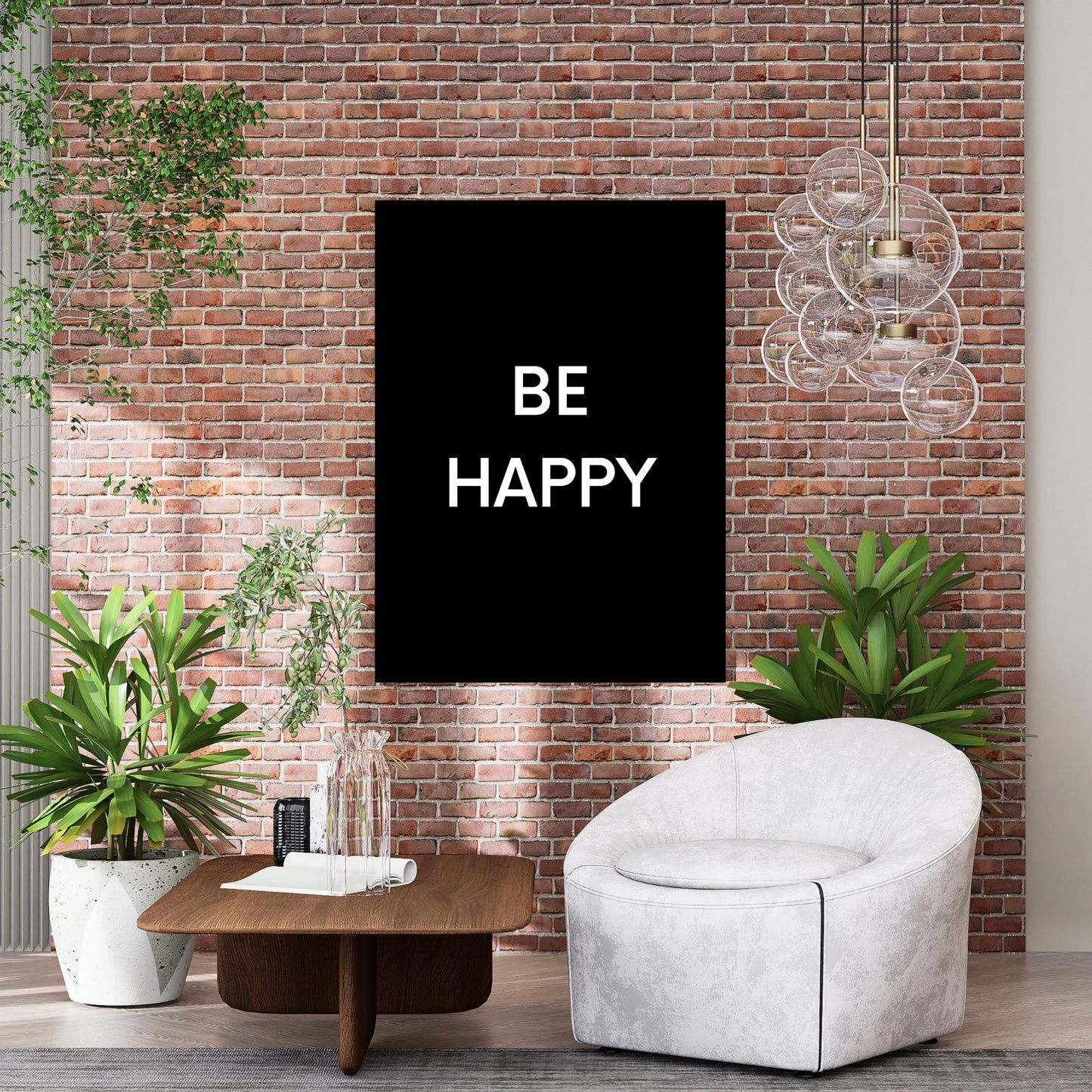 Be Happy Wall Art Canvas Print