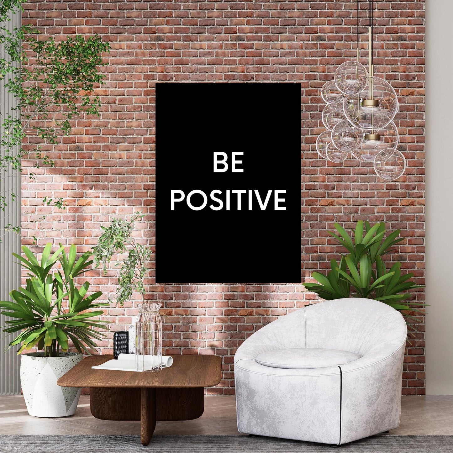 Be Positive Wall Art Canvas Print