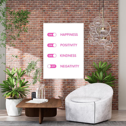 Happiness On Pink Wall Art Canvas Print