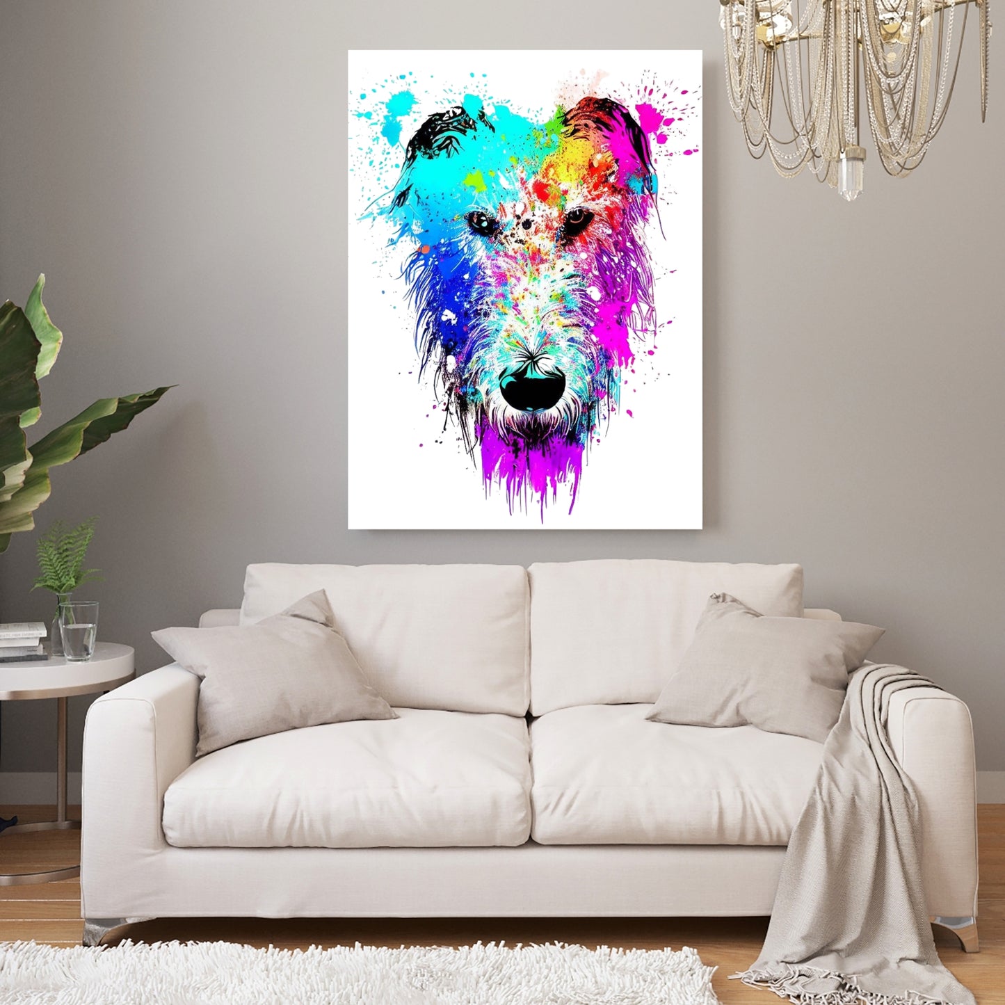 Irish Wolfhound Love Wall Art Canvas Print