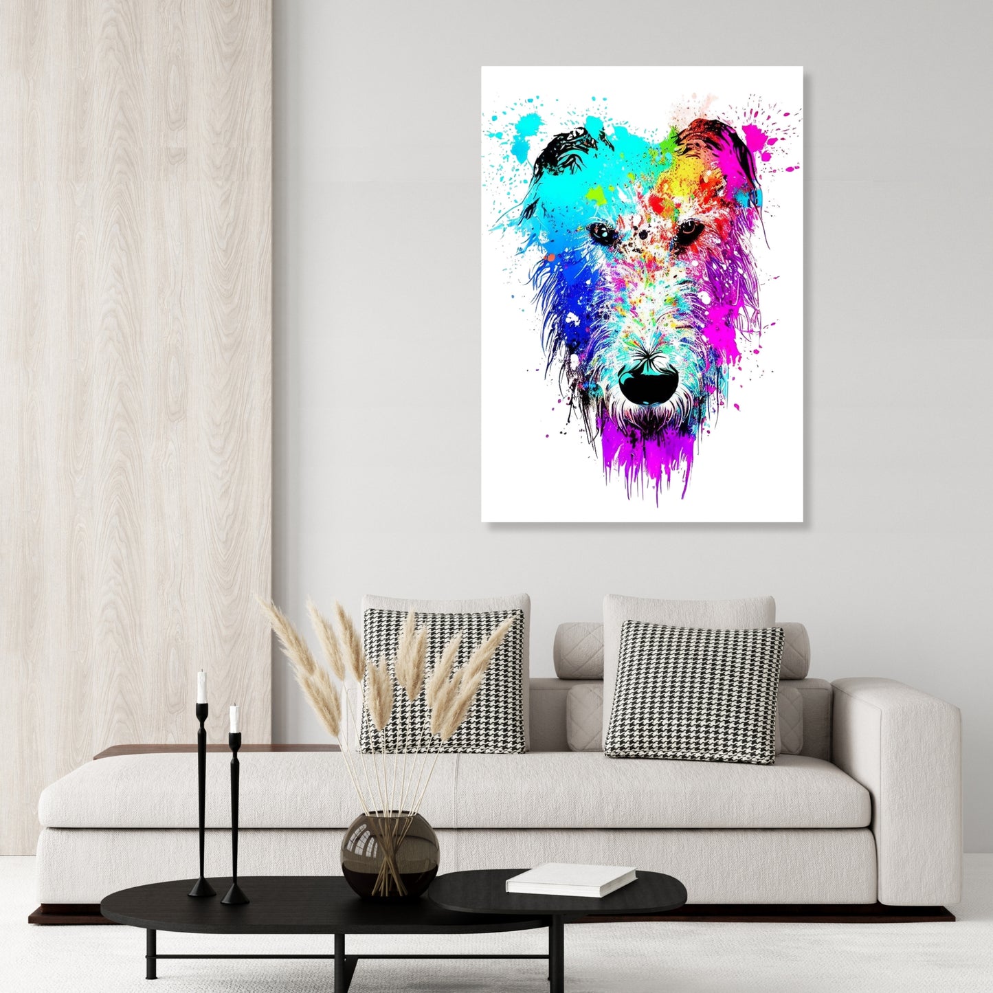 Irish Wolfhound Love Wall Art Canvas Print