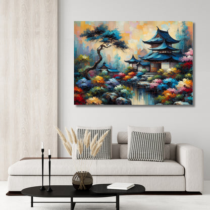 Japanese Garden Colour Wall Art Canvas Print