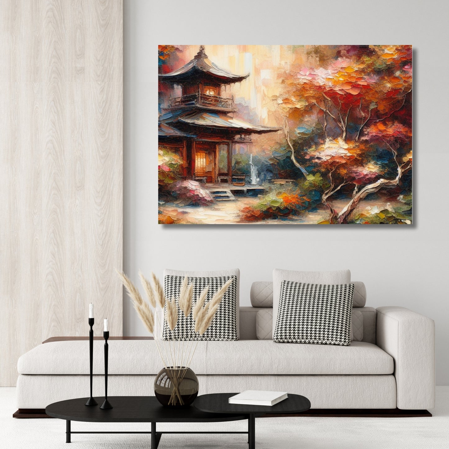 Japanese Garden Temple Wall Art Canvas Print