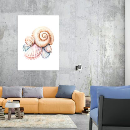 Heavenly Beach Shells Wall Art Canvas Print