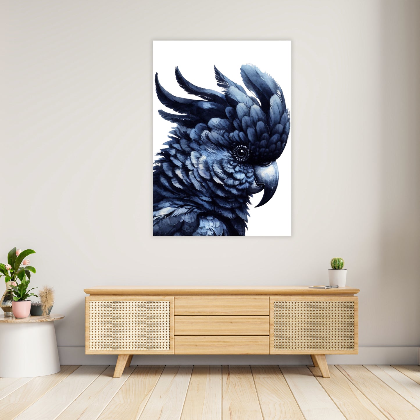 Black Cockatoo Wall Art Canvas Print