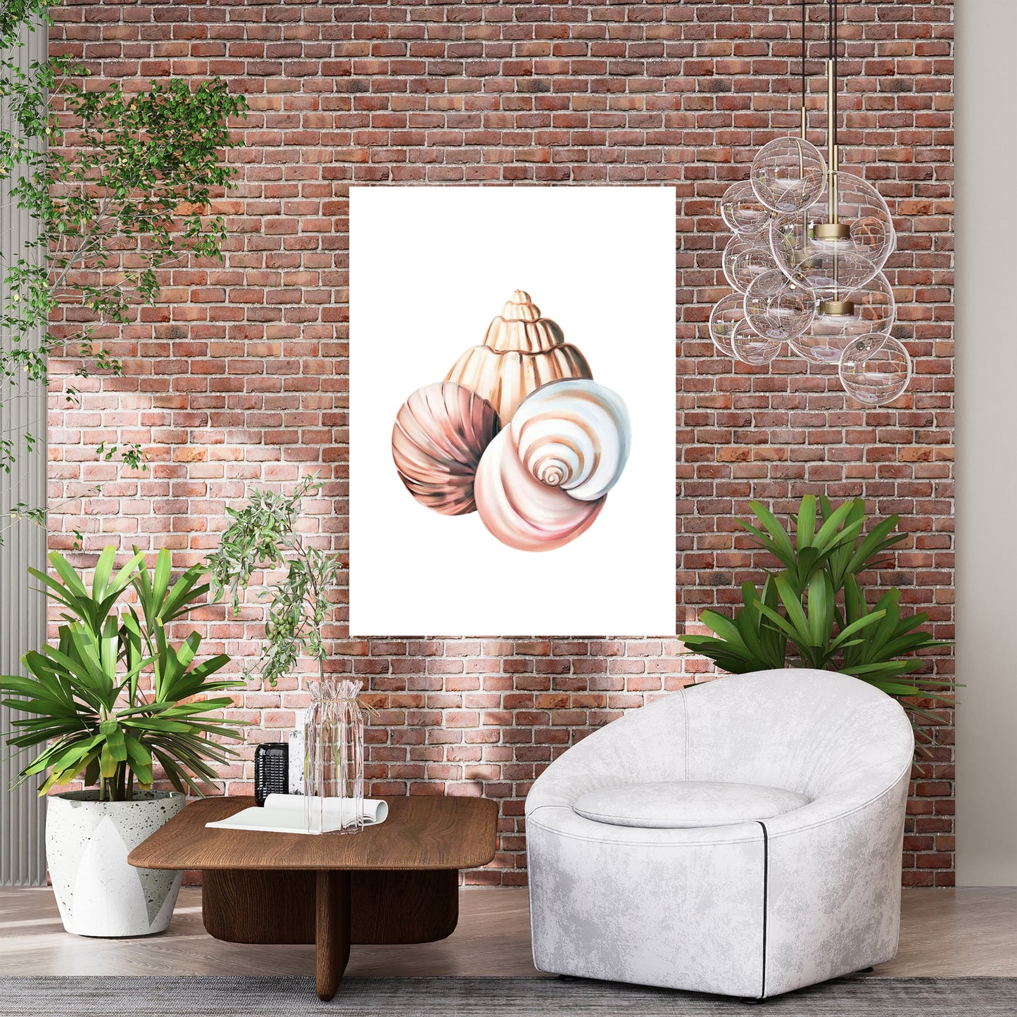 Boho Seashells Wall Art Canvas Print