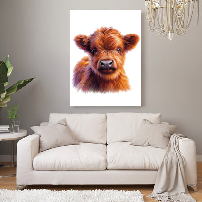 Highland Cow Love Wall Art Canvas Print