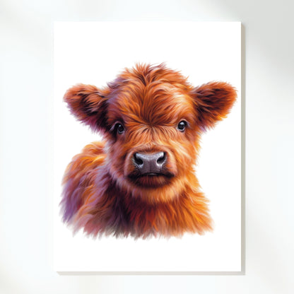 Highland Cow Love Wall Art Canvas Print