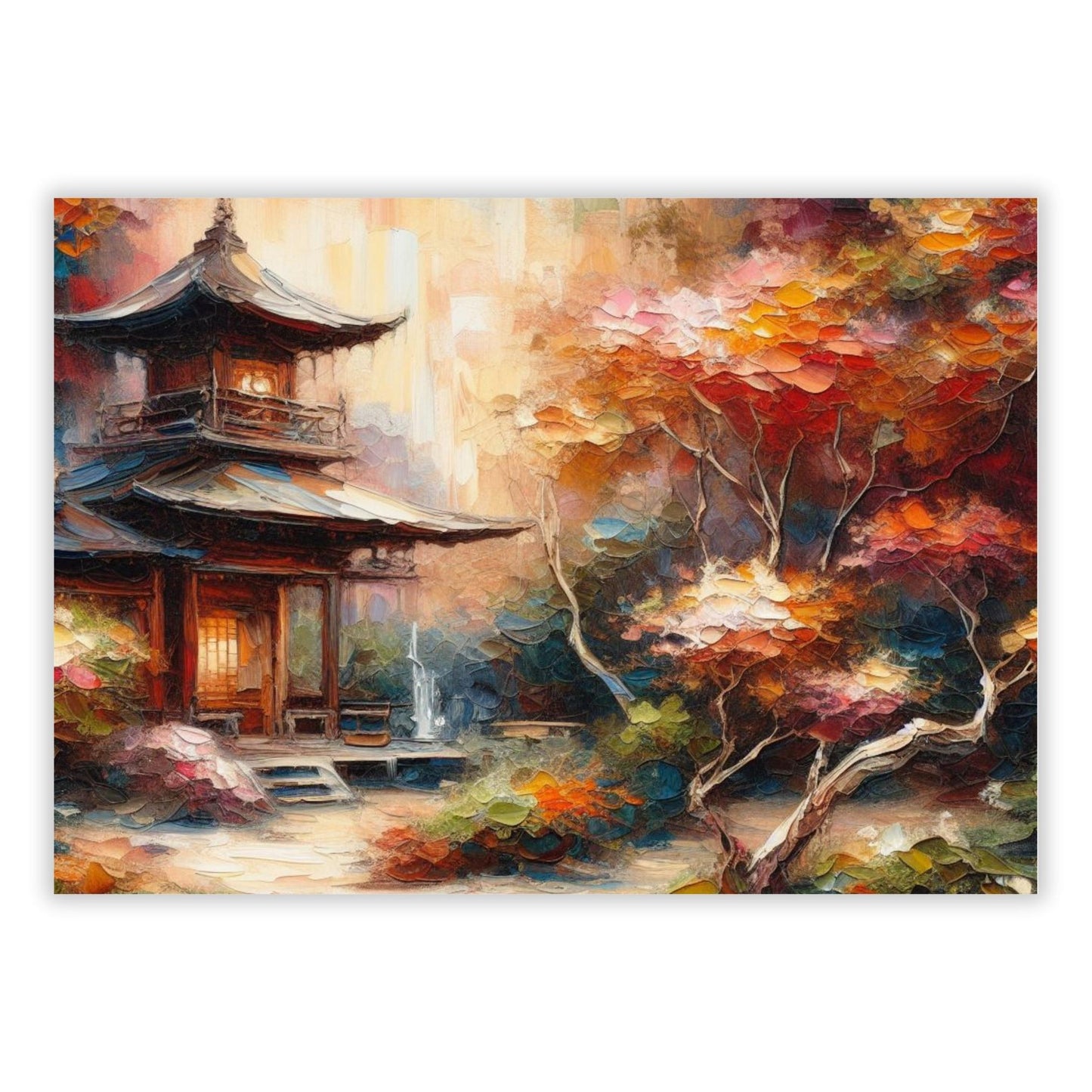 Japanese Garden Temple Wall Art Canvas Print