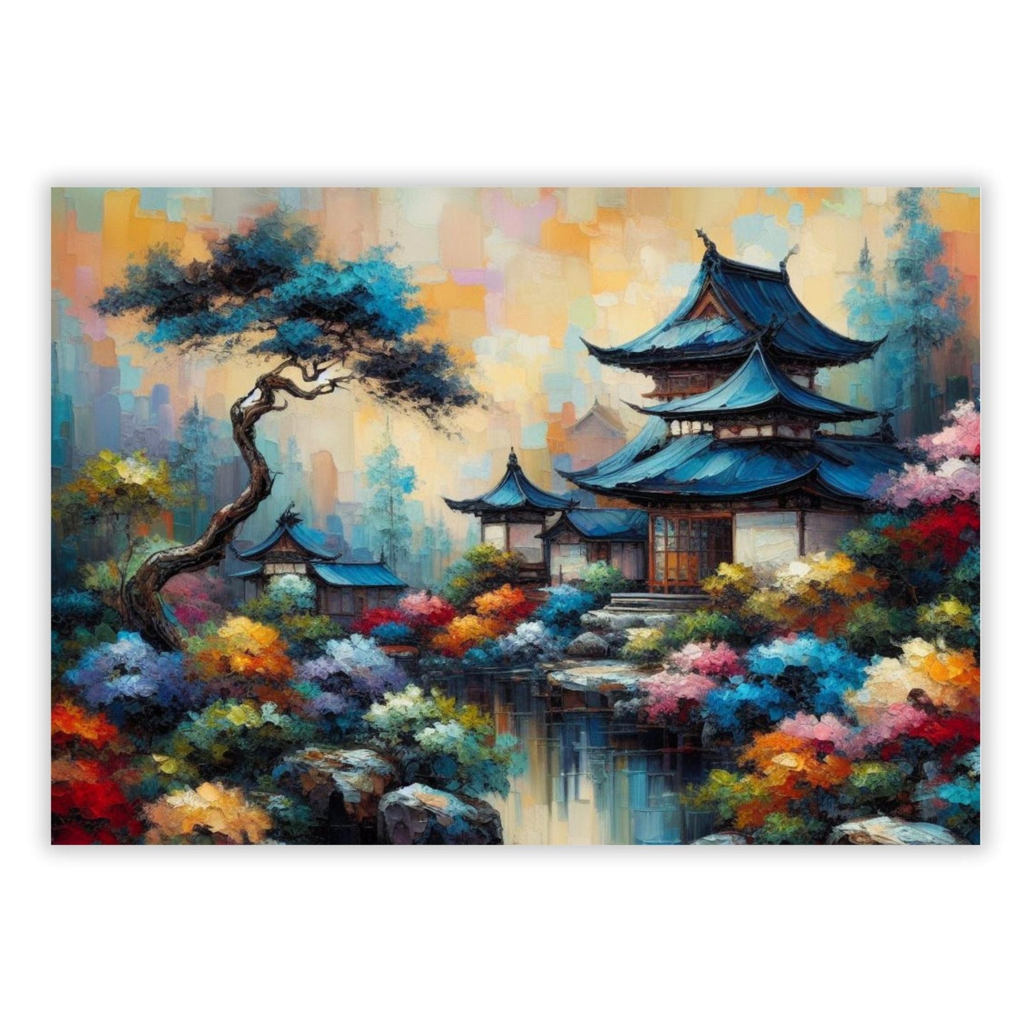 Japanese Garden Colour Wall Art Canvas Print