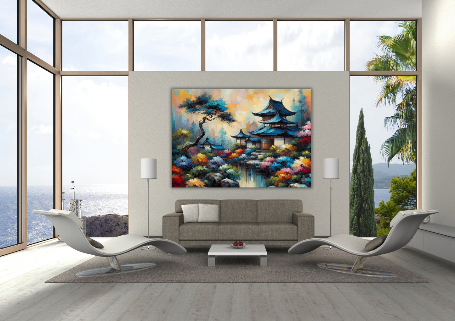 Japanese Garden Colour Wall Art Canvas Print