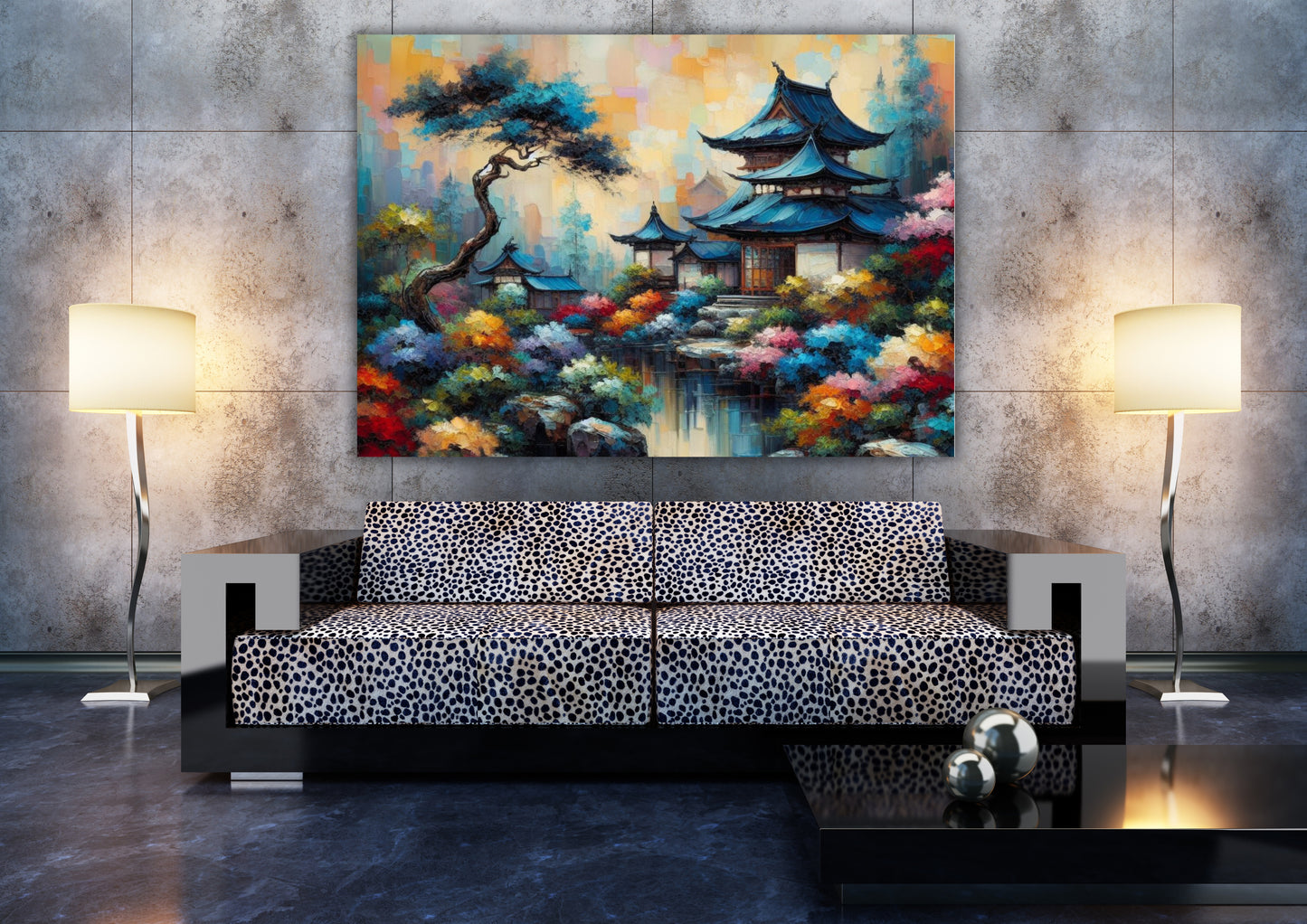 Japanese Garden Colour Wall Art Canvas Print