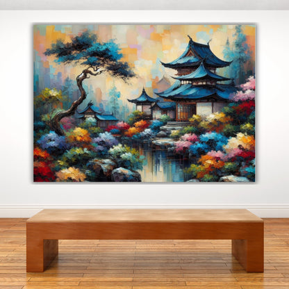 Japanese Garden Colour Wall Art Canvas Print