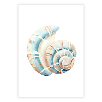 Seashell Blue Wall Art Canvas Print