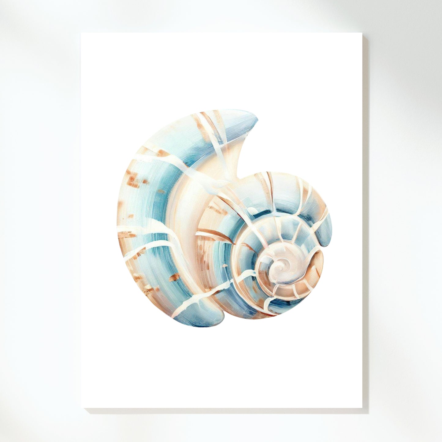 Seashell Blue Wall Art Canvas Print