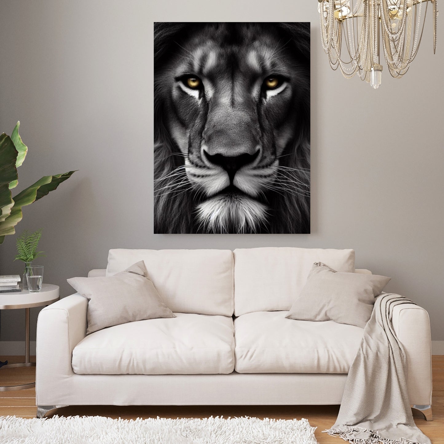 A Lion's Stare Animal Kingdom Wall Art Canvas Print