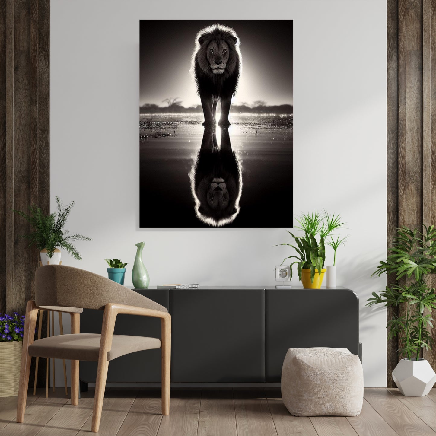 Lion Courage Animal Kingdom Wall Art Canvas Print