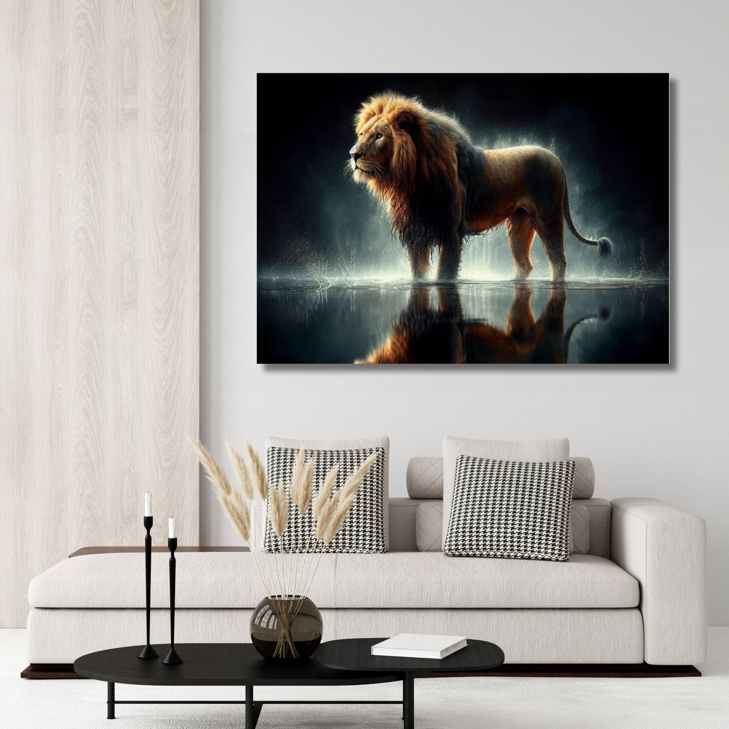 Lion Hunt Animal Kingdom Wall Art Canvas Print