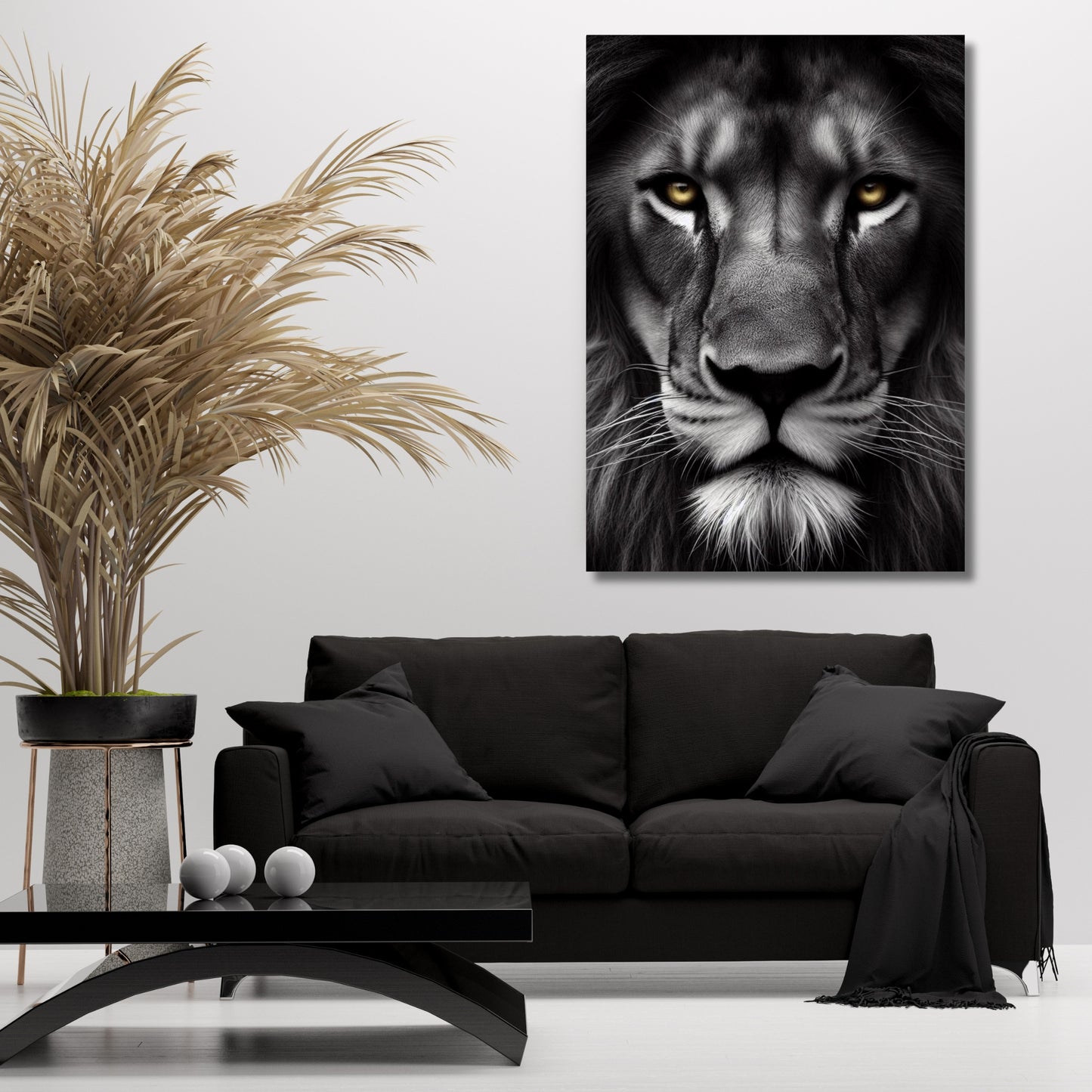 A Lion's Stare Animal Kingdom Wall Art Canvas Print