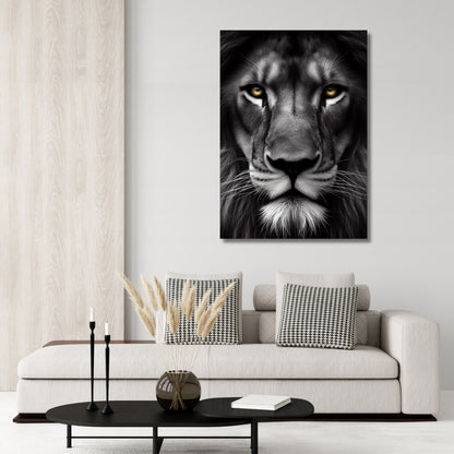 A Lion's Stare Animal Kingdom Wall Art Canvas Print