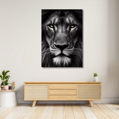 A Lion's Stare Animal Kingdom Wall Art Canvas Print