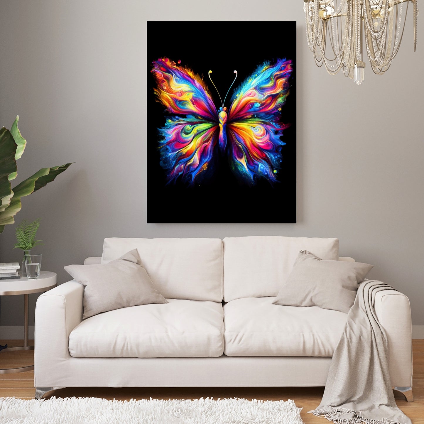 Luminous Butterfly Wall Art Canvas Print