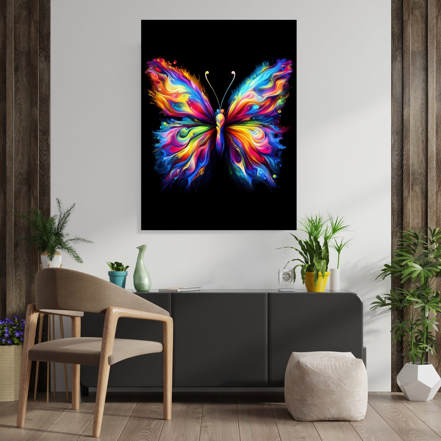 Luminous Butterfly Wall Art Canvas Print