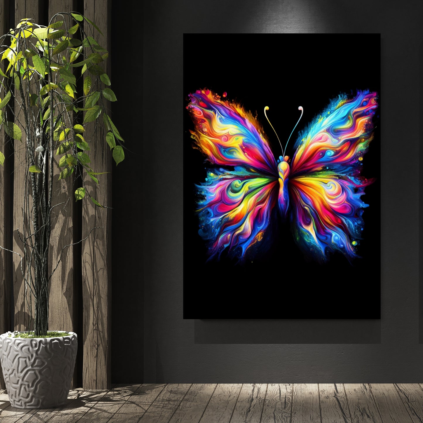 Luminous Butterfly Wall Art Canvas Print