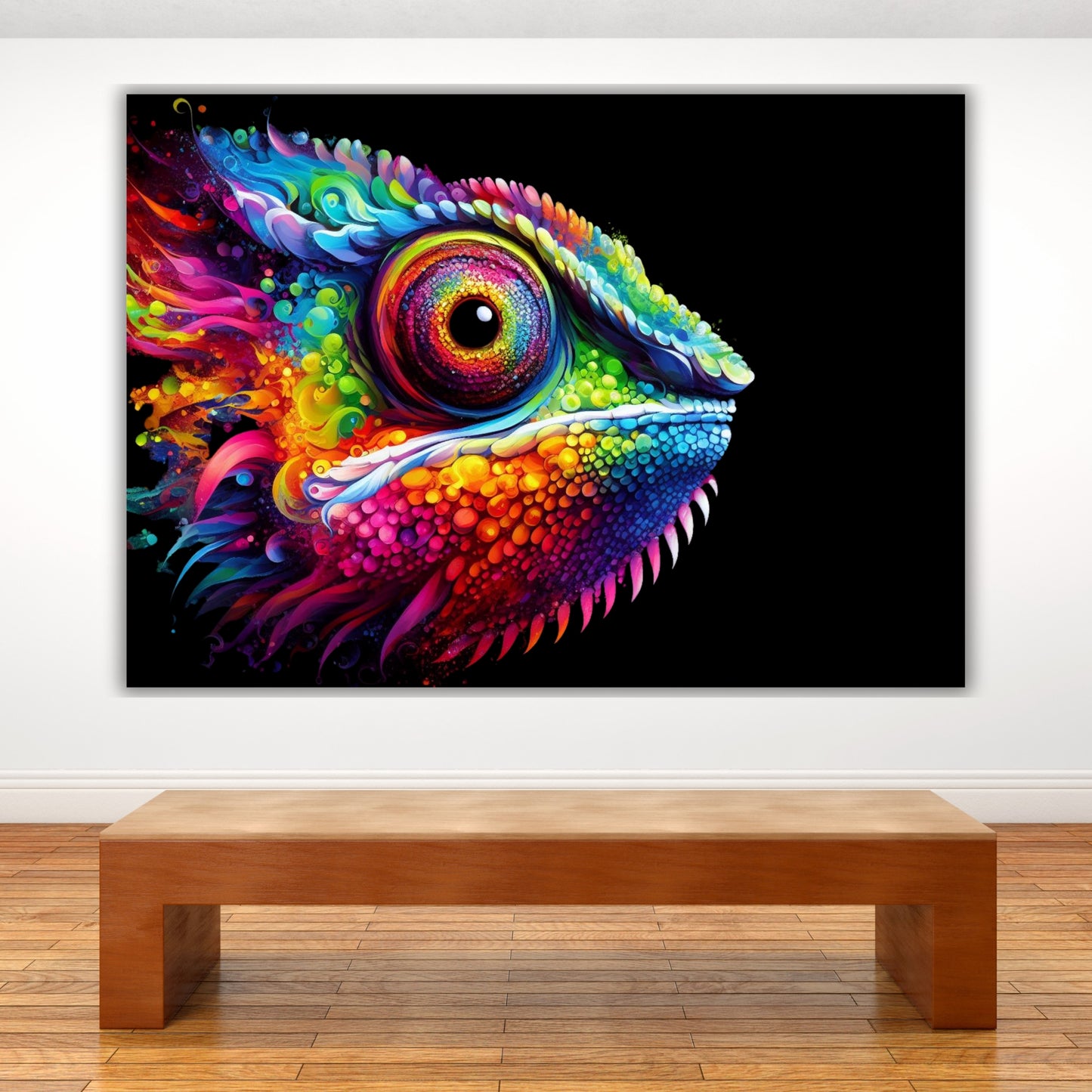 Luminous Chameleon Wall Art Canvas Print